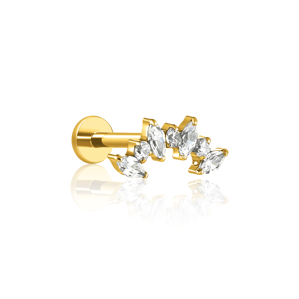 18k V-Gold Marquise Tiara Flatback