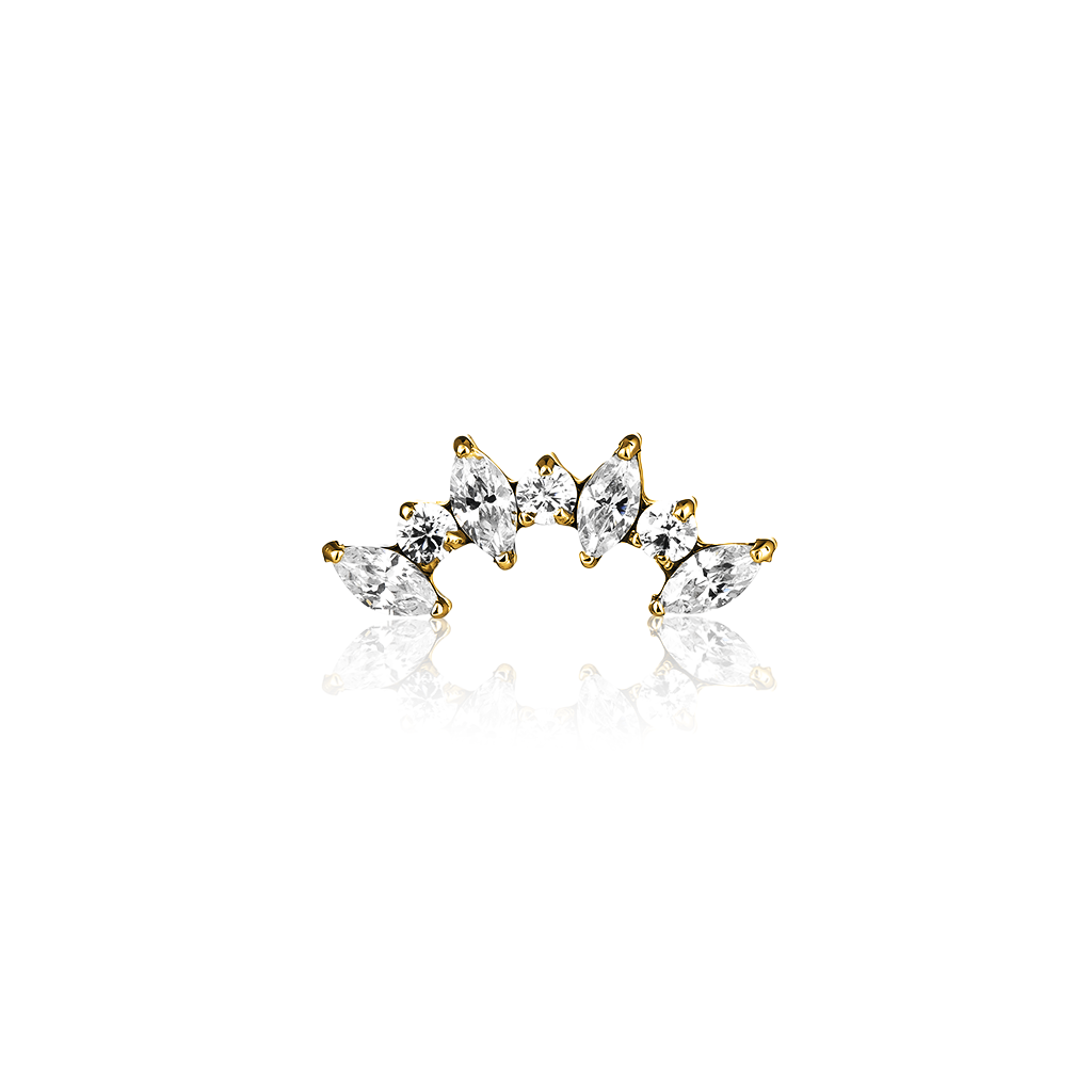 18k V-Gold Marquise Tiara Flatback