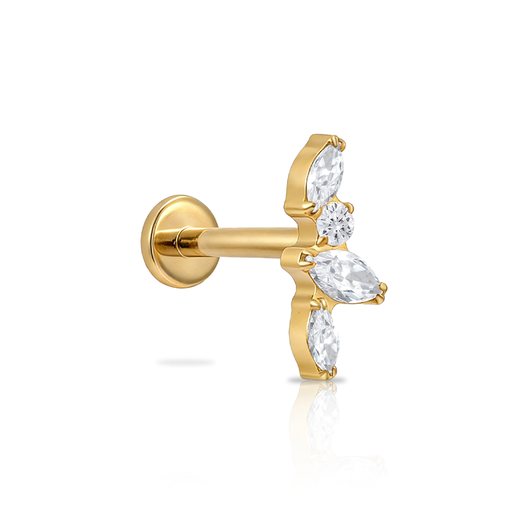 18k V-Gold Marquise Cluster