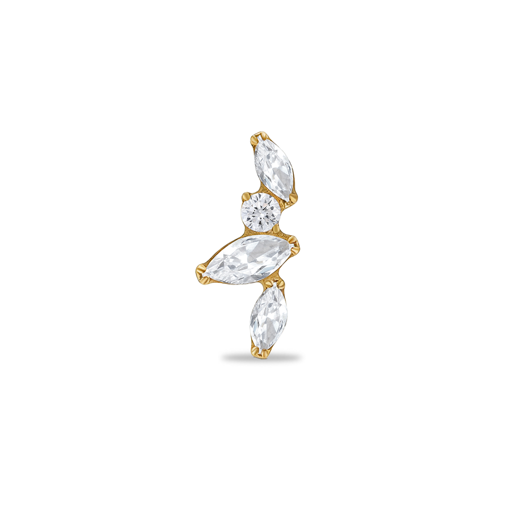 18k V-Gold Marquise Cluster