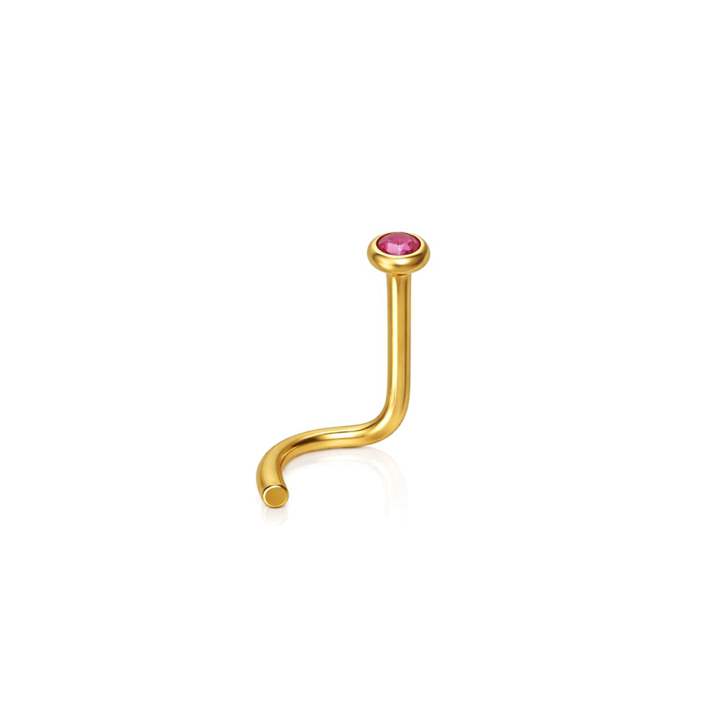 V-Gold Jewelled Nose Stud