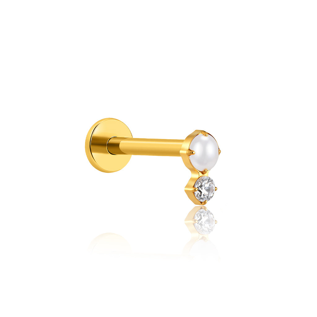 18k V-Gold Pearla Flatback