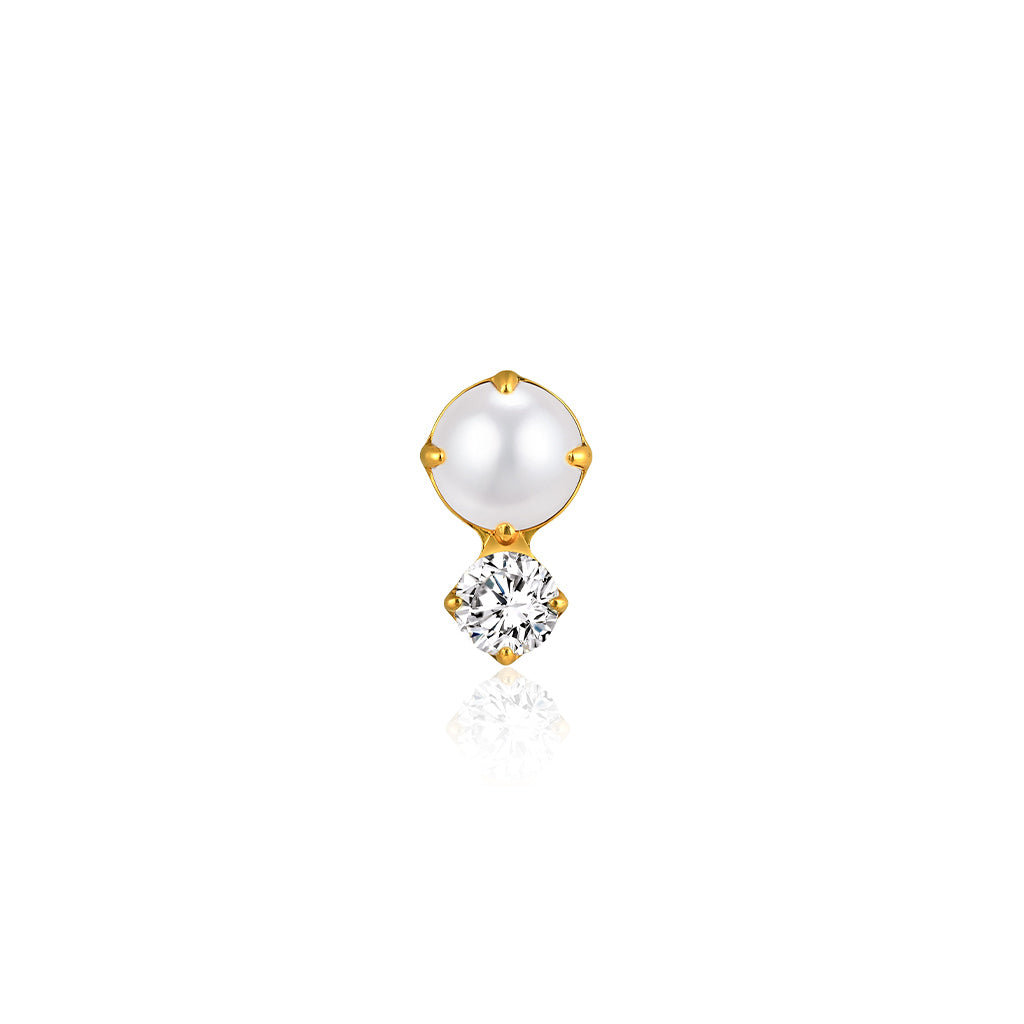 18k V-Gold Pearla Flatback