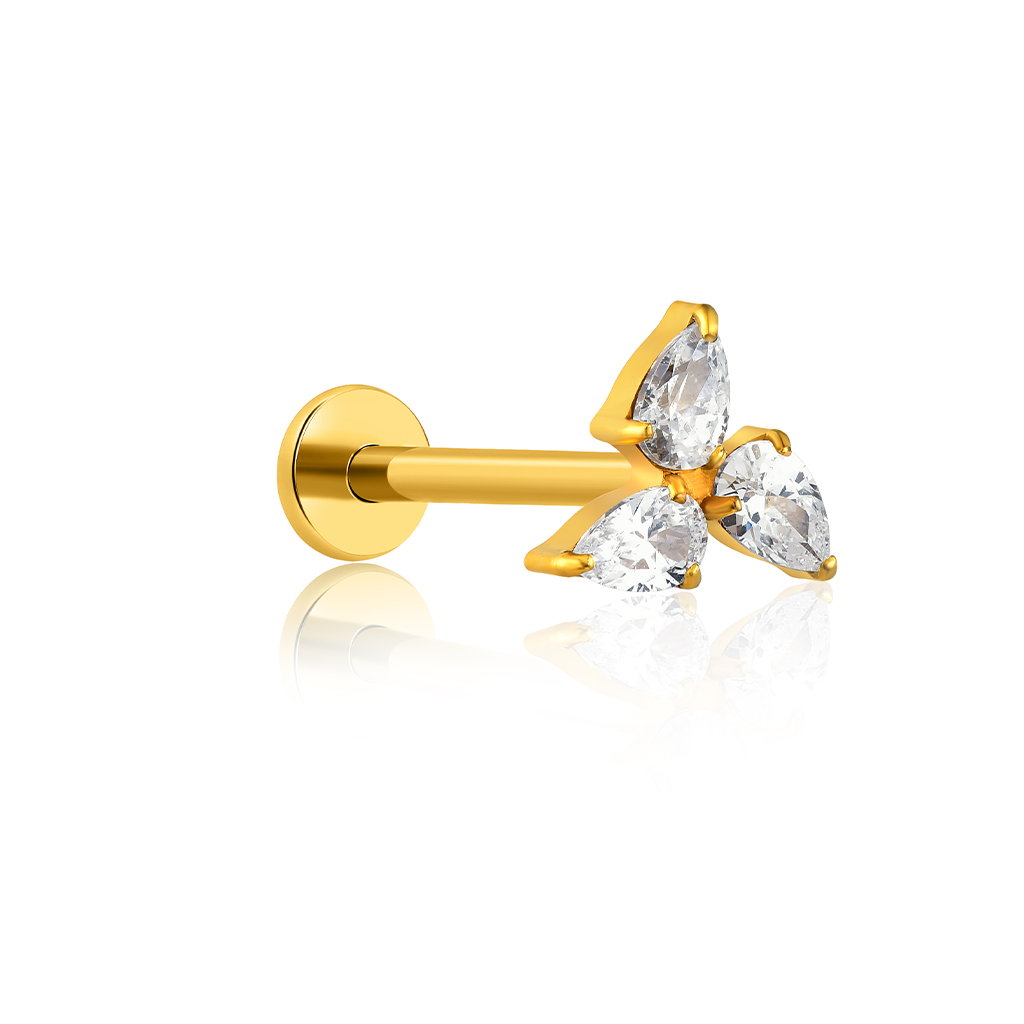 18k V-Gold Pinwheel Flatback