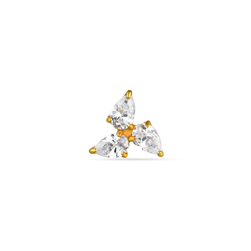 18k V-Gold Pinwheel Flatback