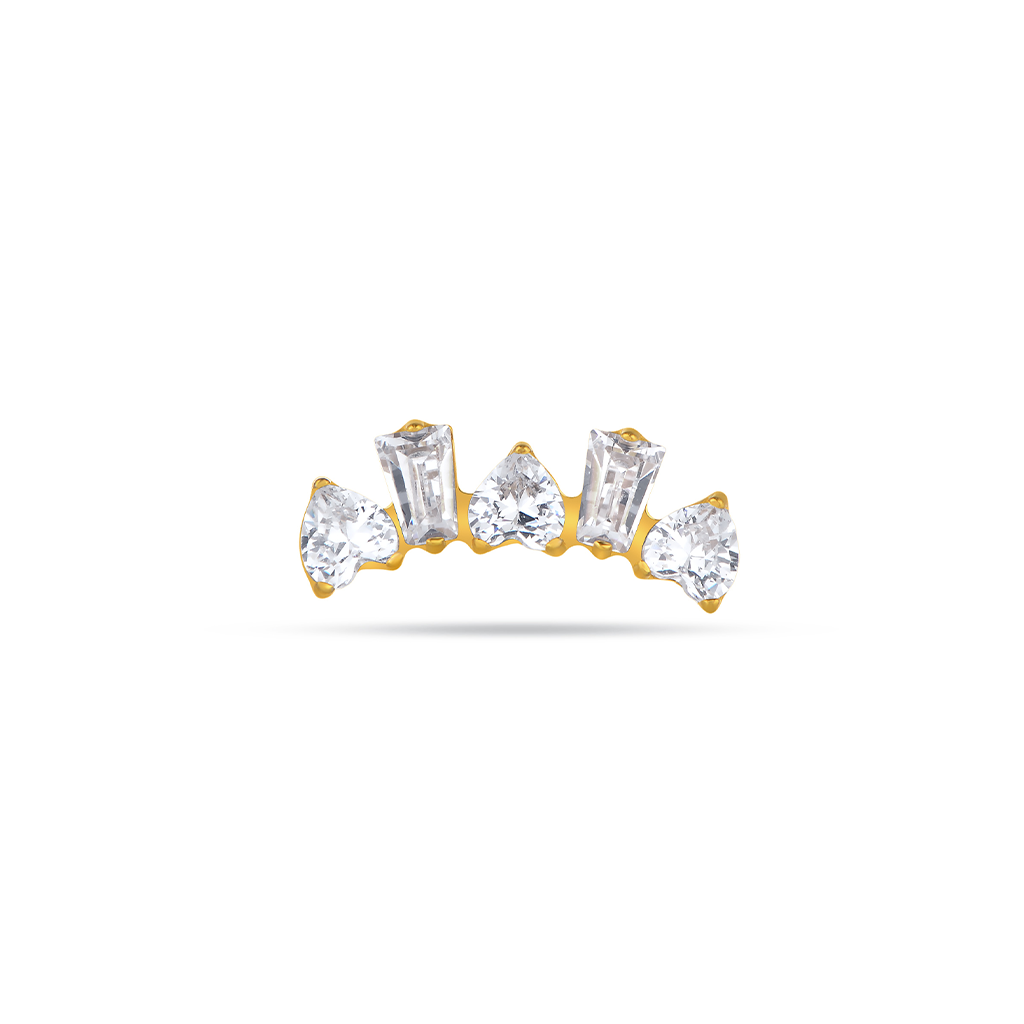 18k V-Gold Rocky Stones Flatback
