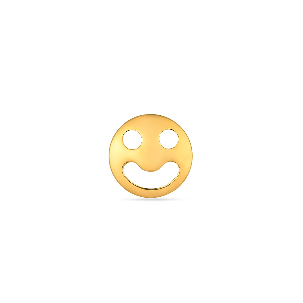 18k V-Gold Smiley Face Flatback