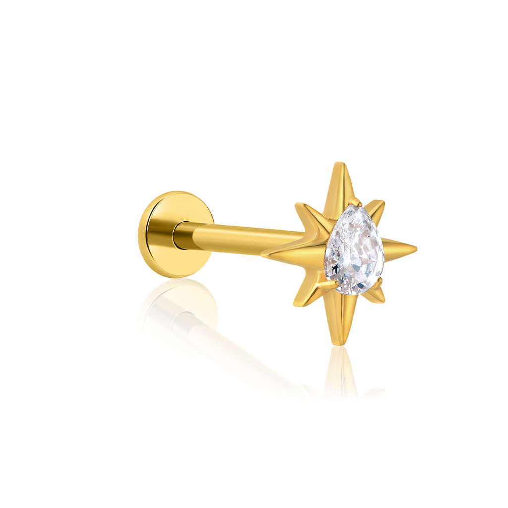 18k V-Gold Sol Flatback
