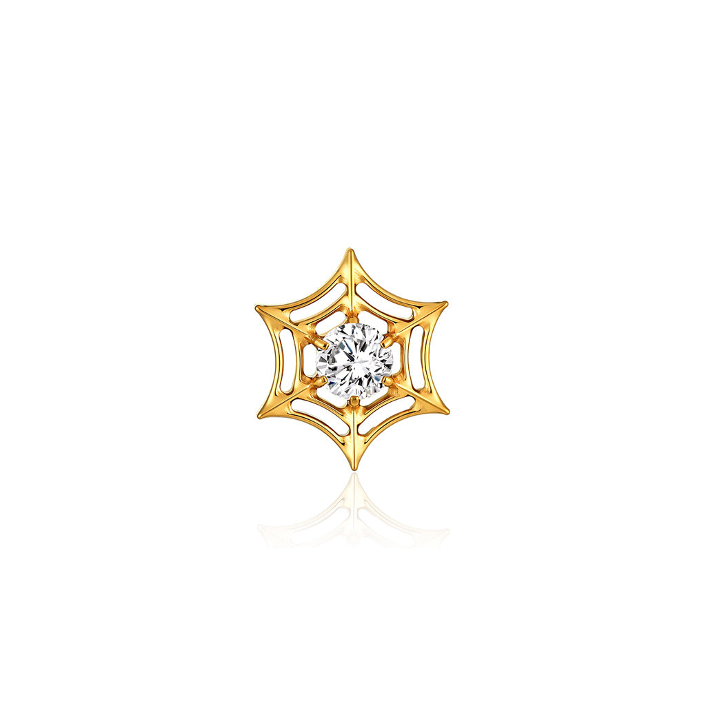 18k V-Gold Spider Web Flatback
