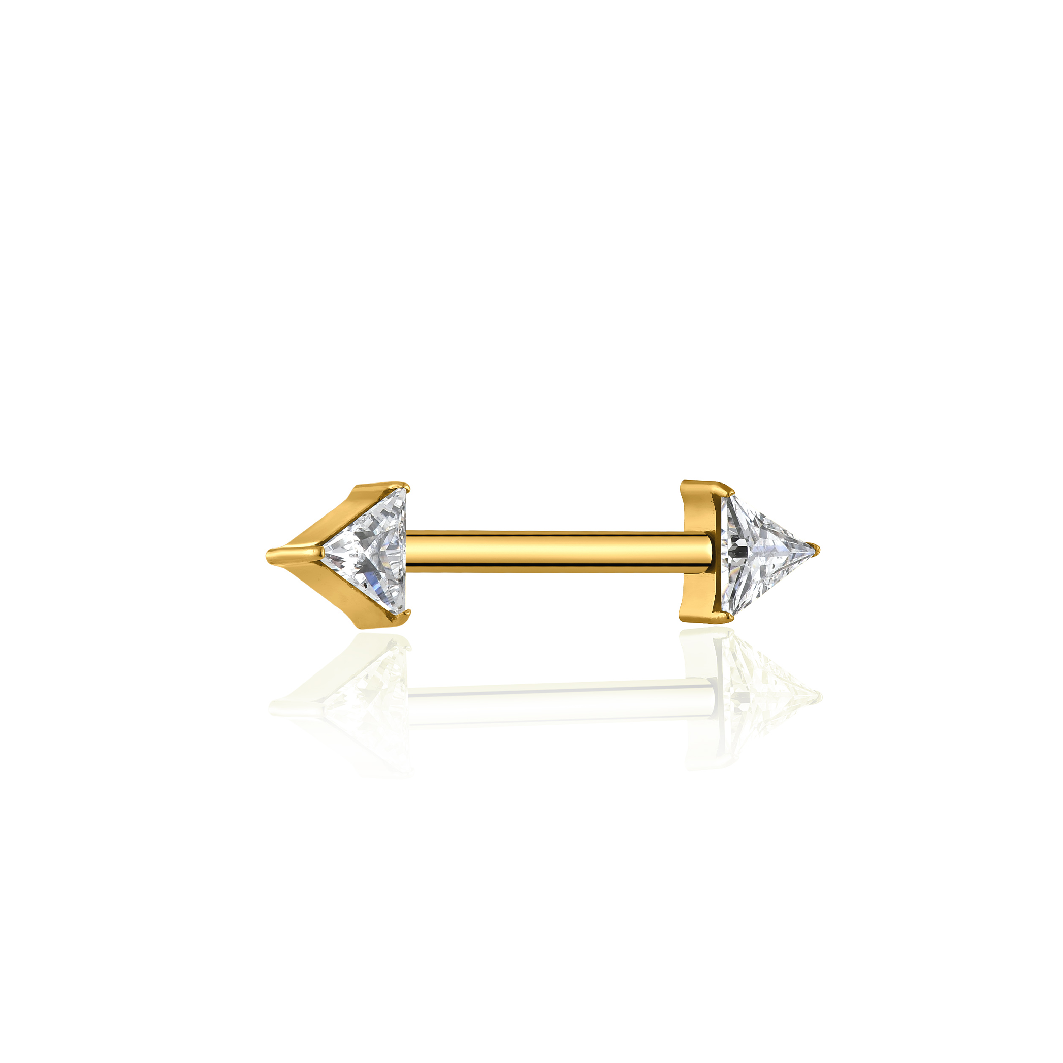 18k V-Gold Spike Nipple Bar