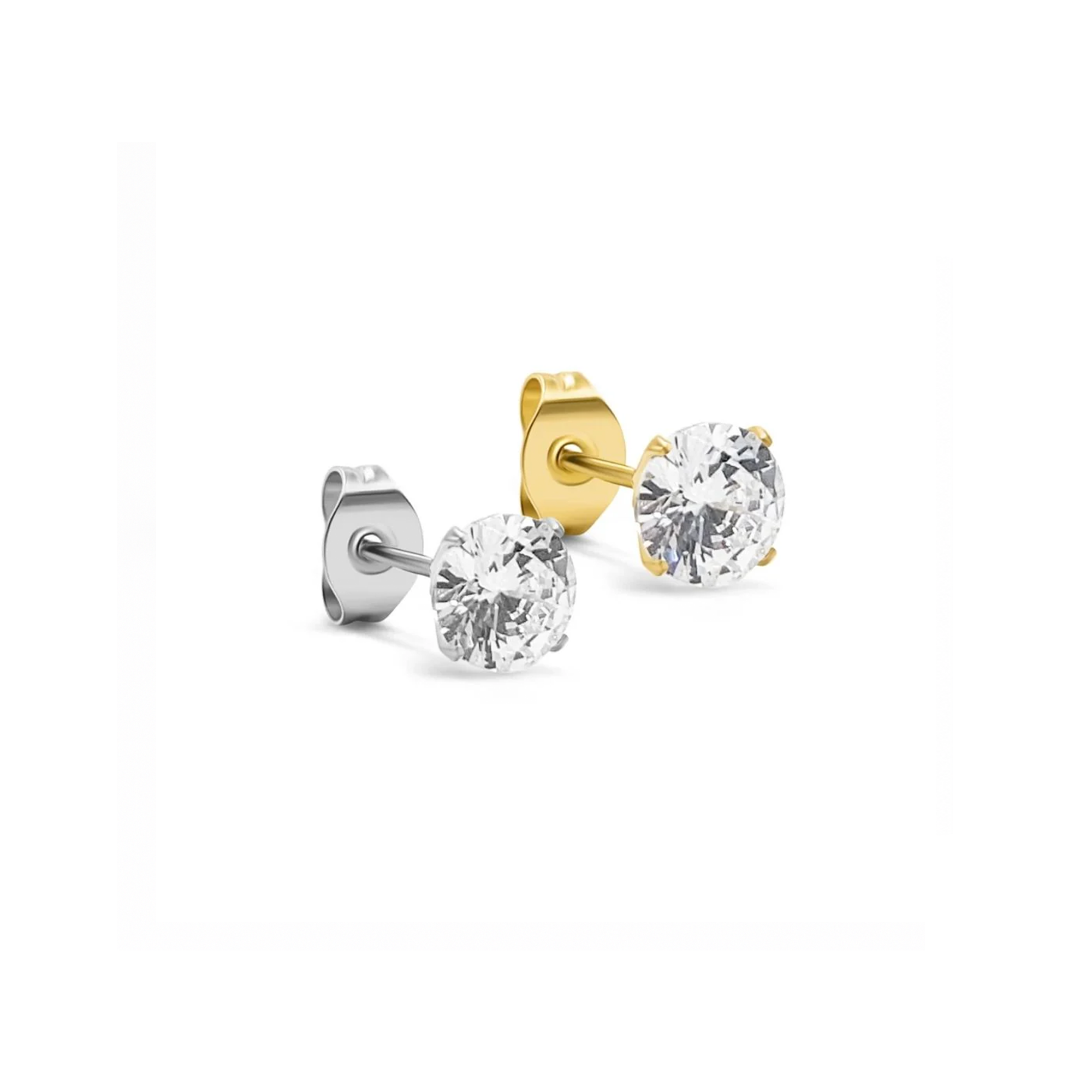 Claw Set Crystal Ear Studs - Pair