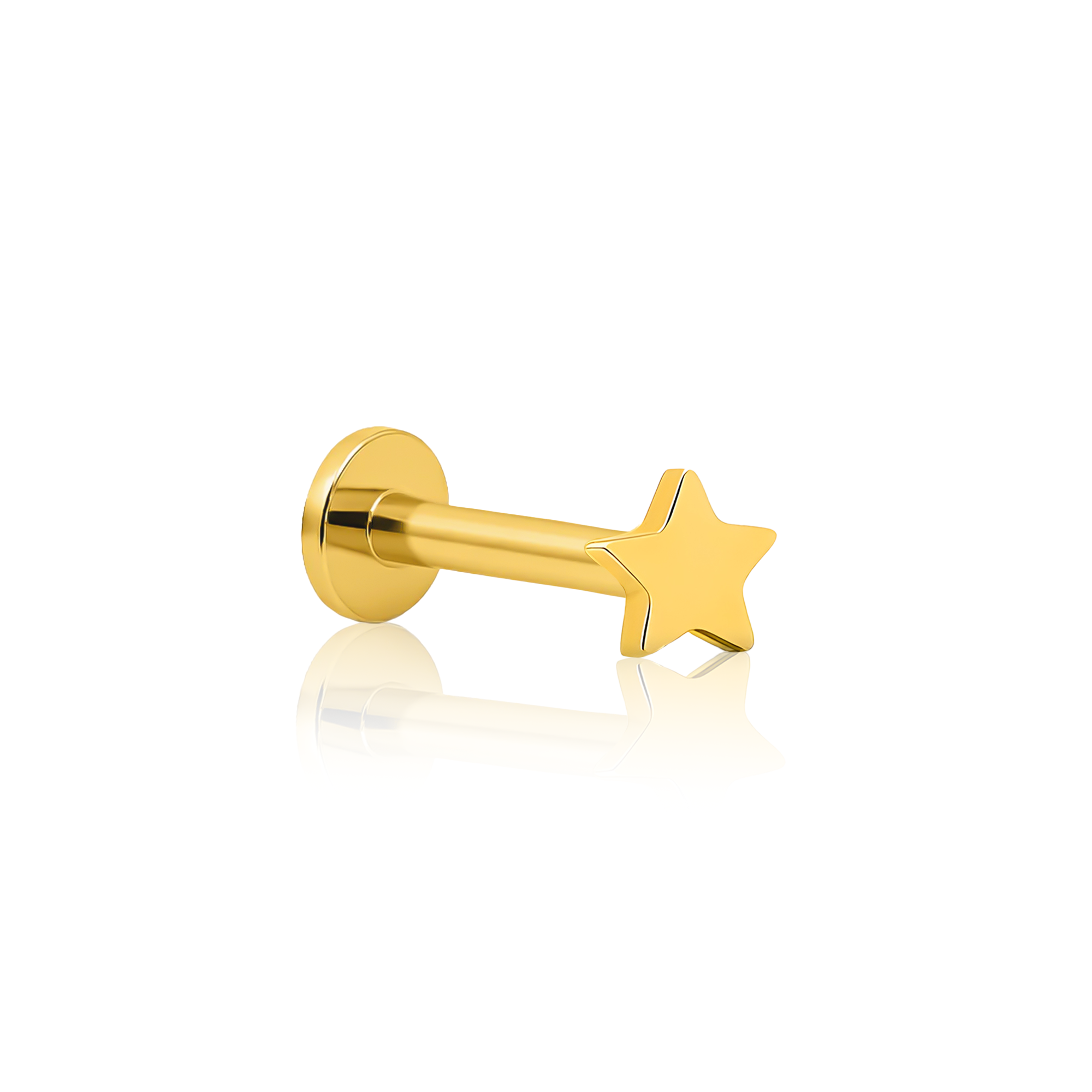 Threadless 18k V-Gold Star Flatback