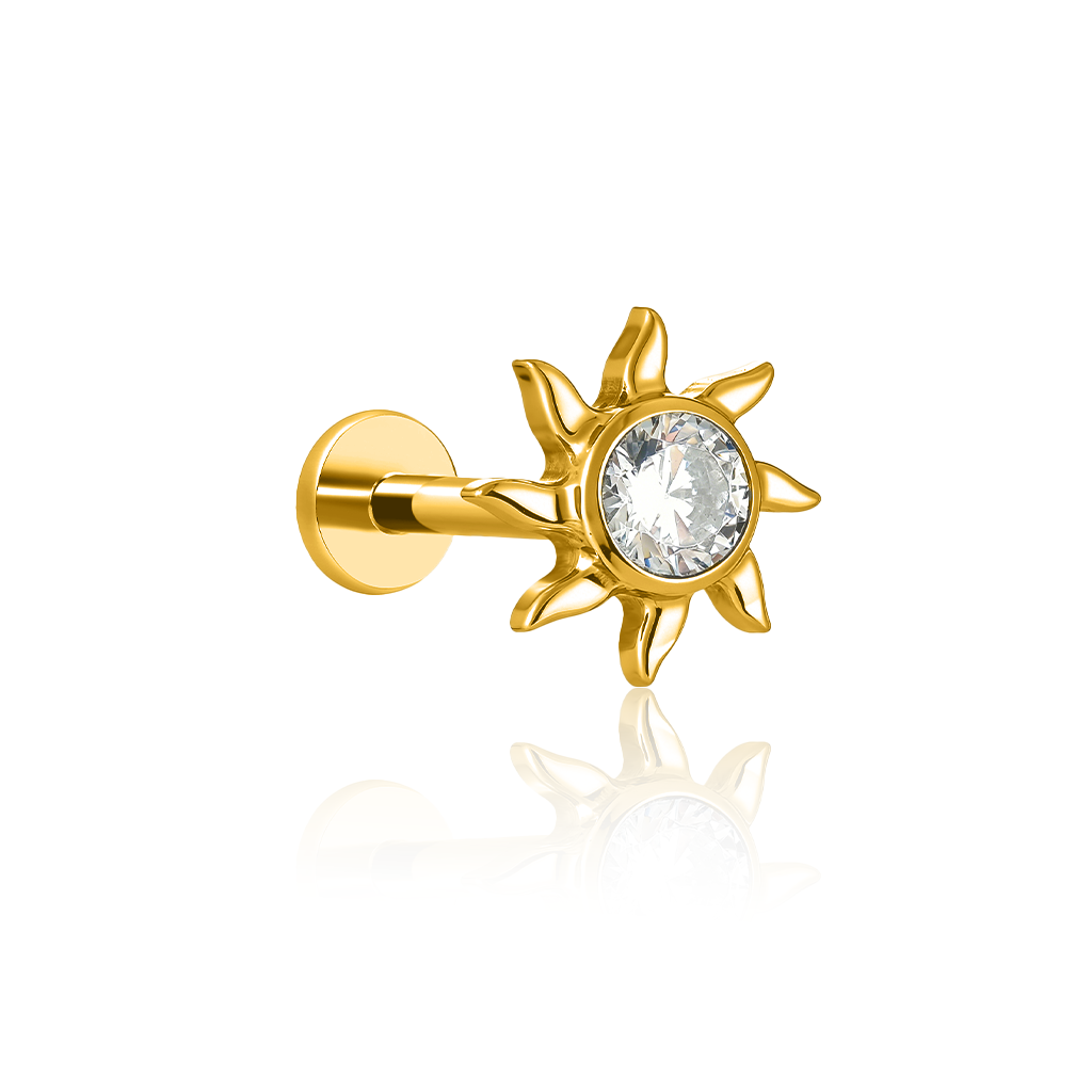 18k V-Gold Sun Flatback