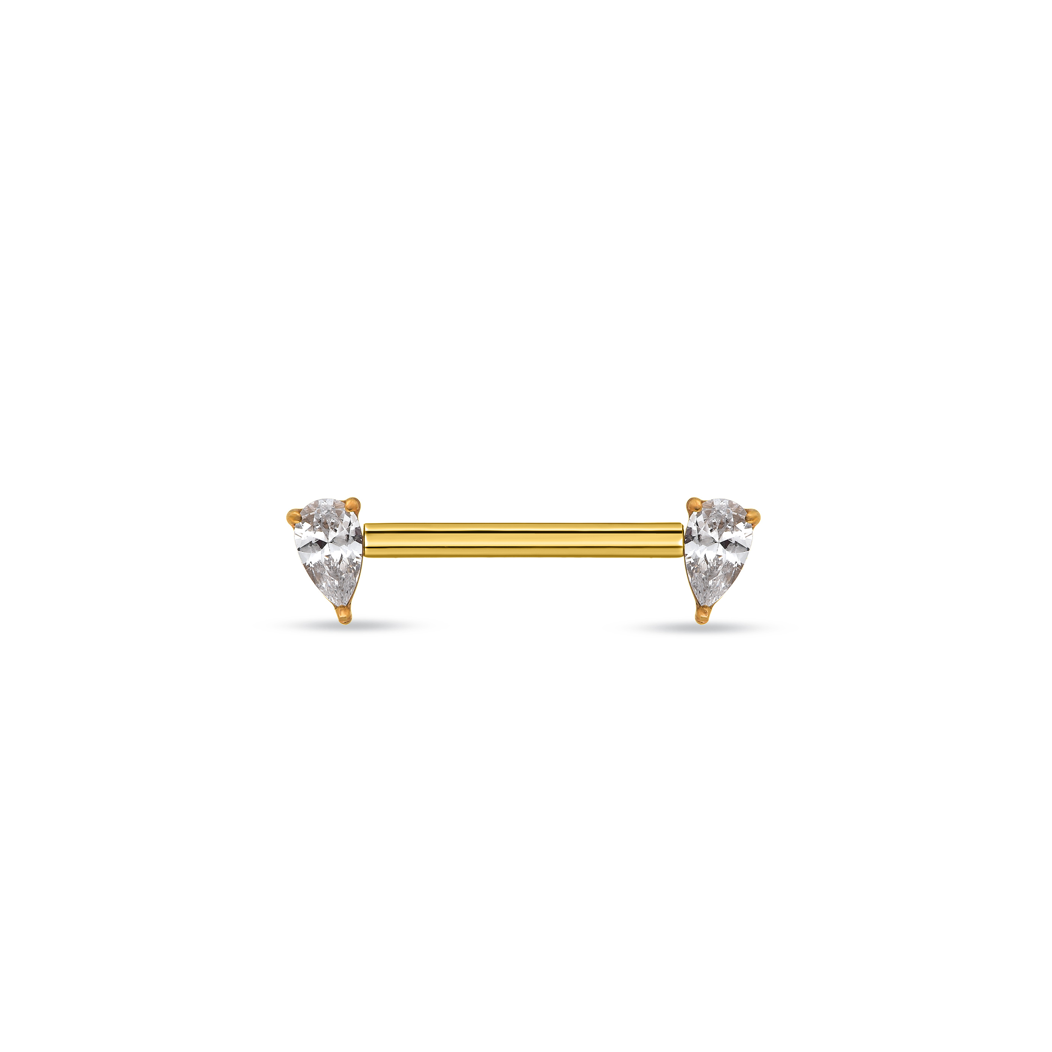 18k V-Gold Tear Nipple Bar