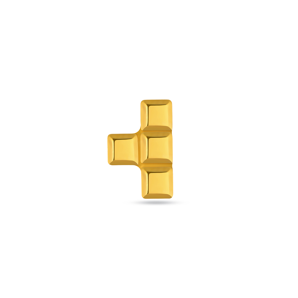 18k V-Gold Tetris T Flatback