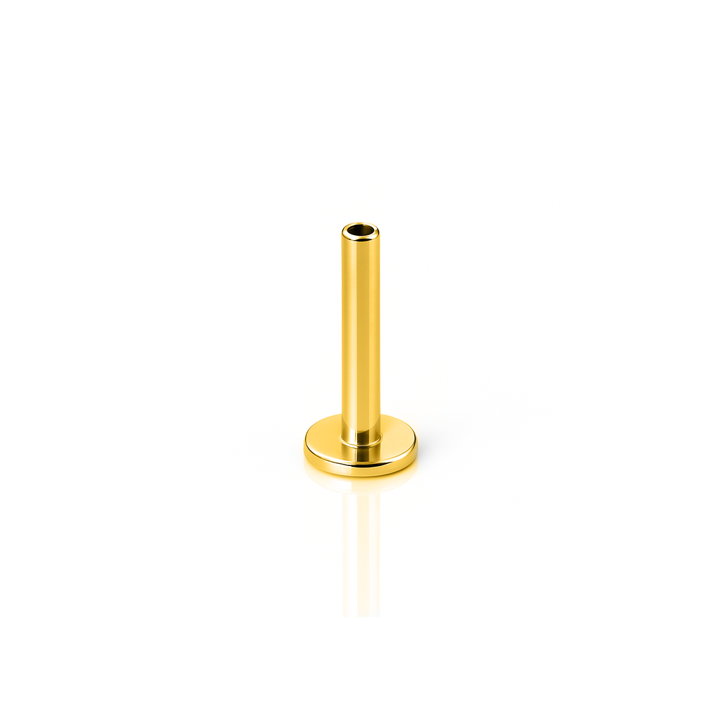 18k V-Gold Internal Thread Flatback - Bar Only