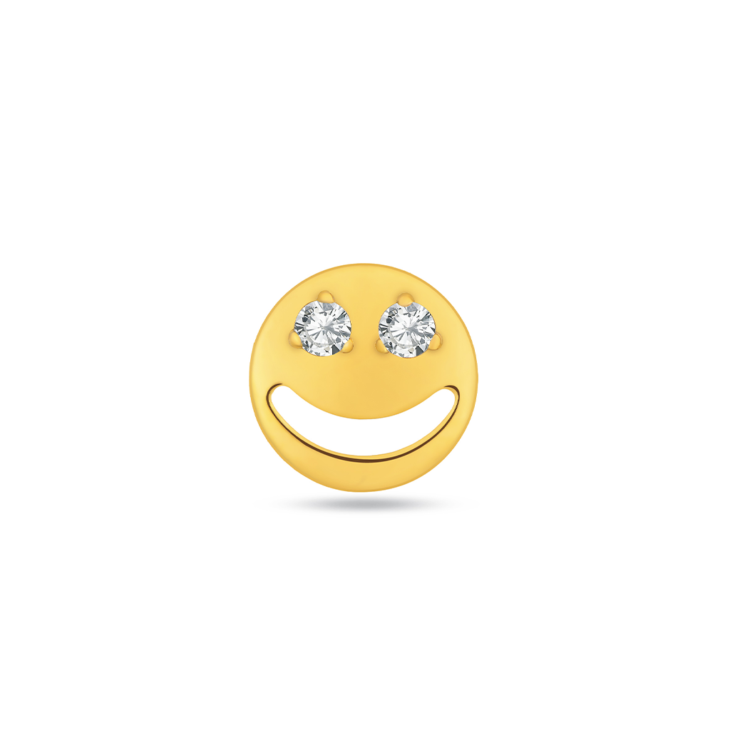 18k V-Gold Happy Face Flatback