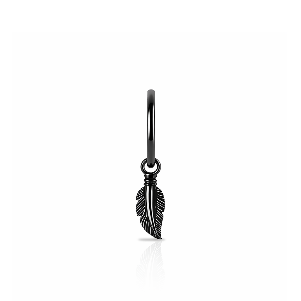 Blackline Feather Charm