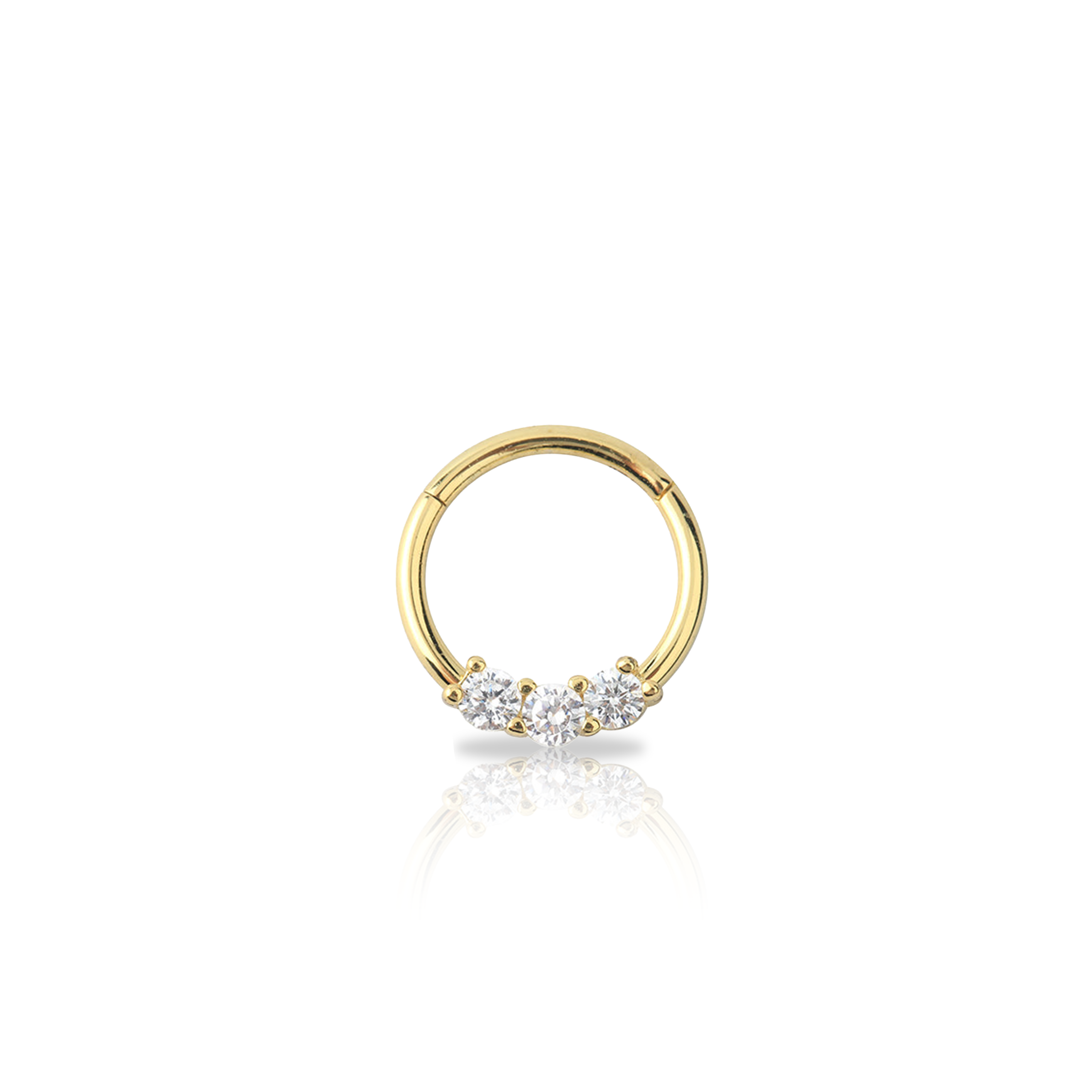V-Gold 3 Jewel Hinged Ring