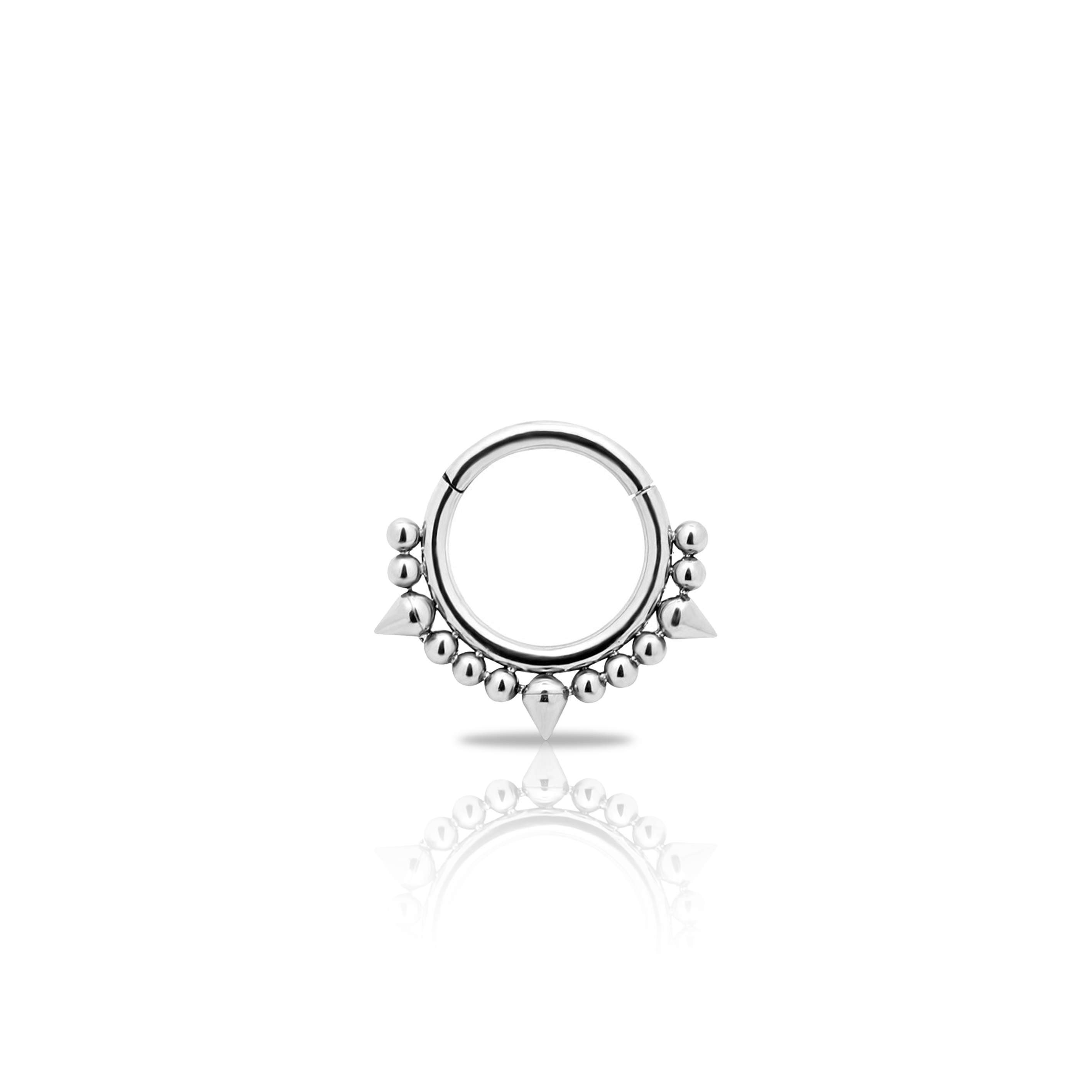 Bead and Spike Hinged Ring