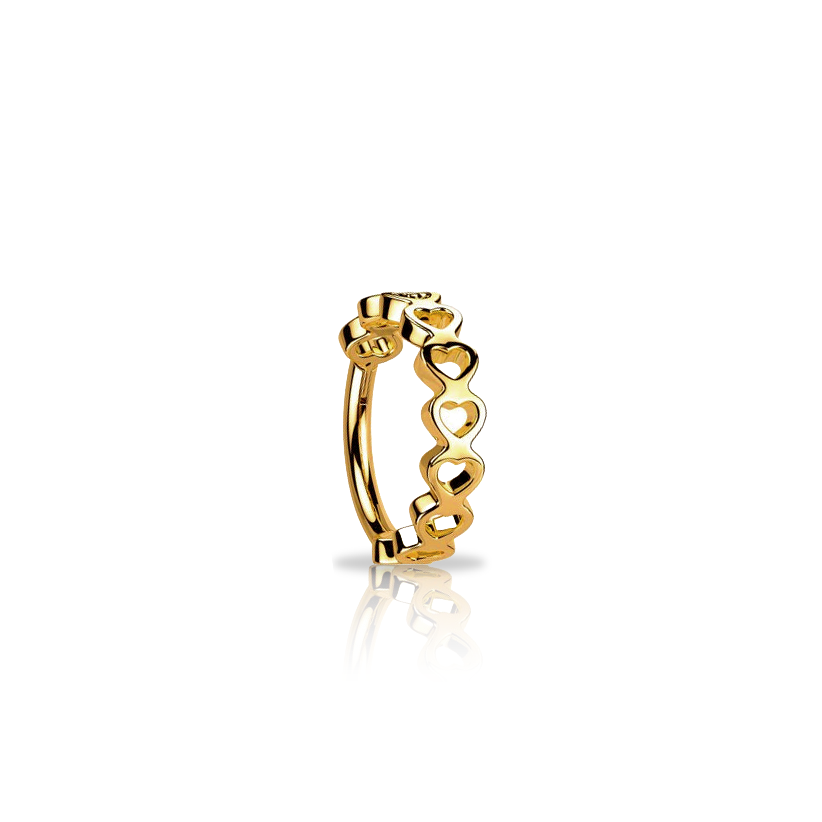 V-Gold Hinged Cuff with Hearts