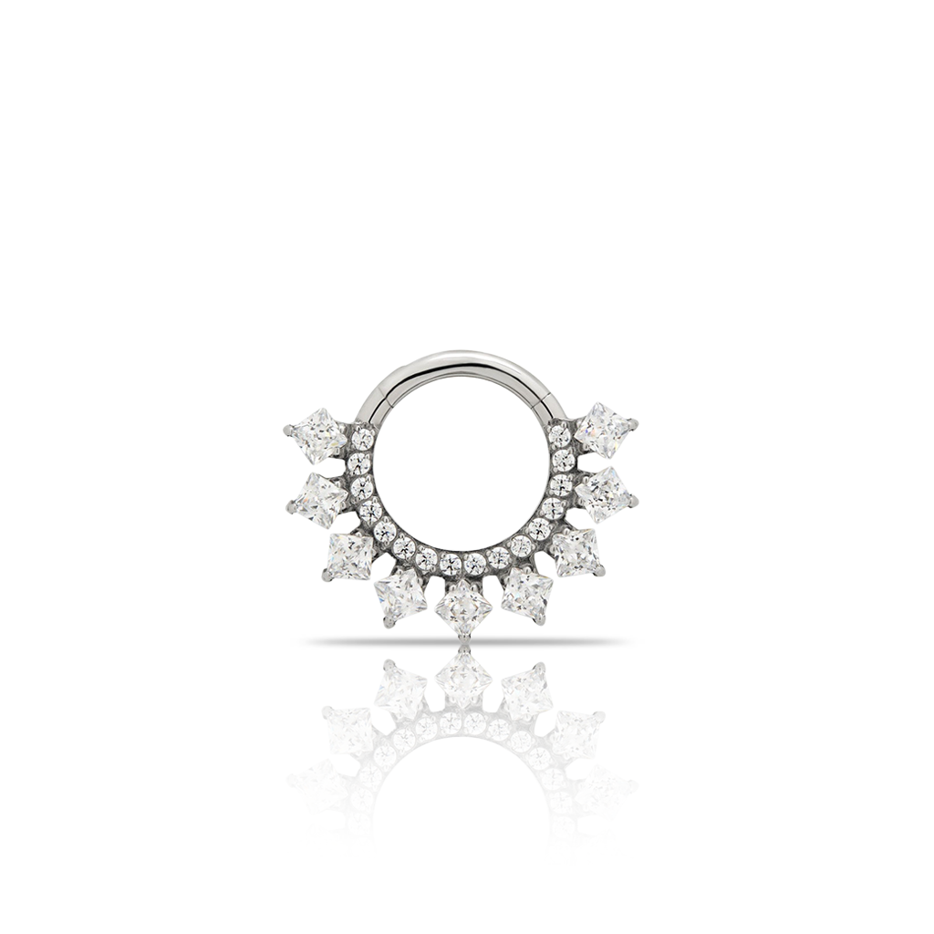 Diamond Cluster Jeweled Hinged Ring