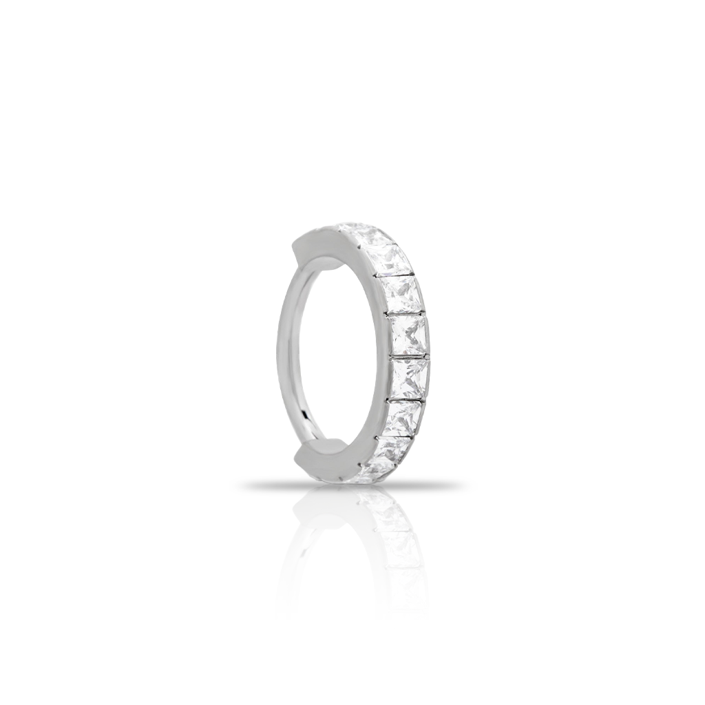 Princess Cut Stone Hinged Ring
