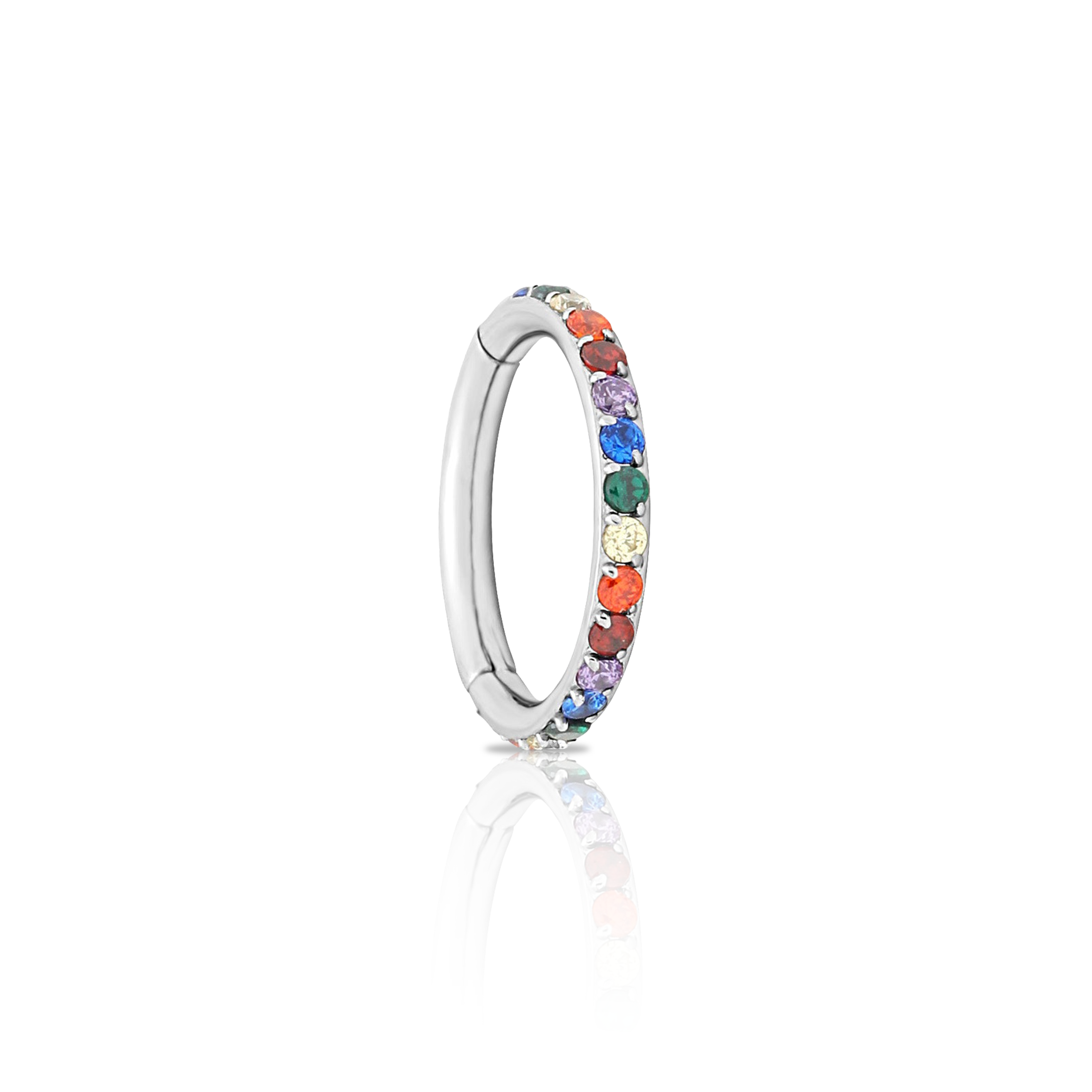 Titanium Multi Colour Jewelled Hinged Segment