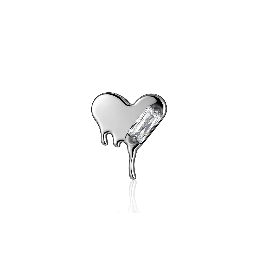 Melting Heart w Baguette Flatback