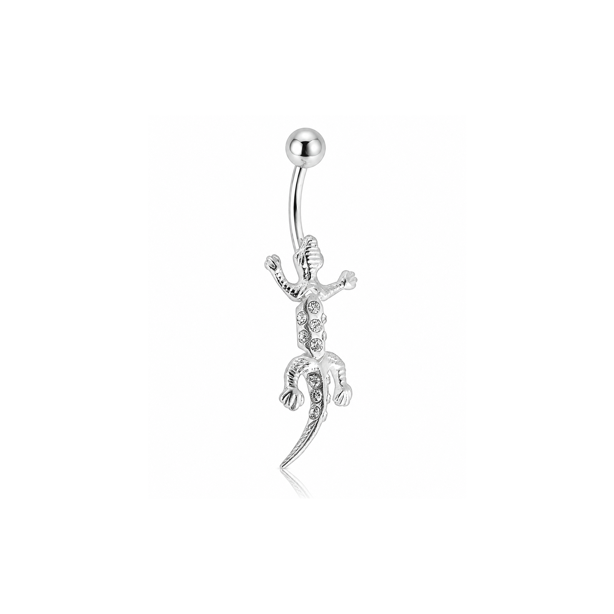 Jewelled Lizard Navel Bar