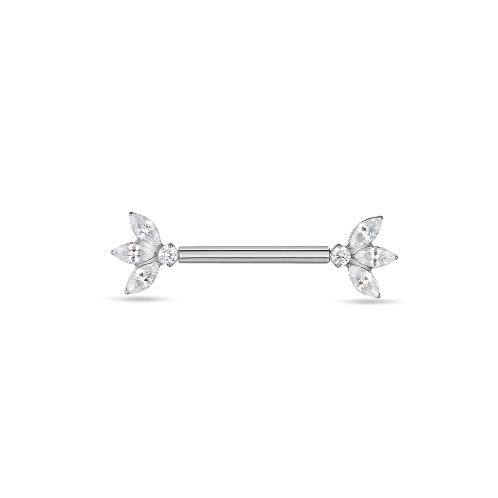 Crystal Flower Fan nipple bar