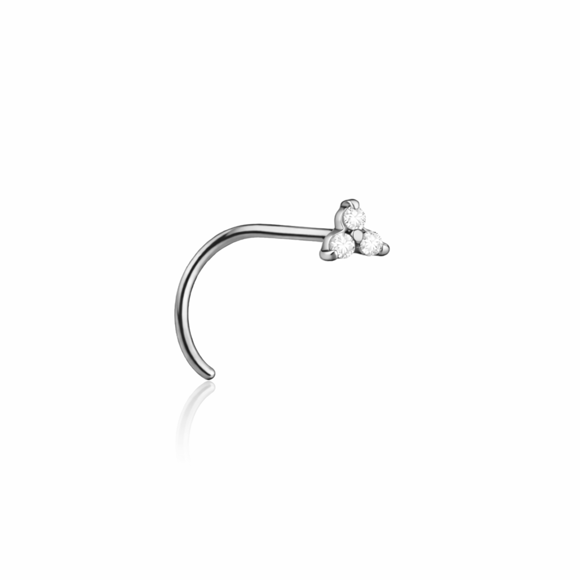 Surgical Steel Jewelled Trinity Nose Stud