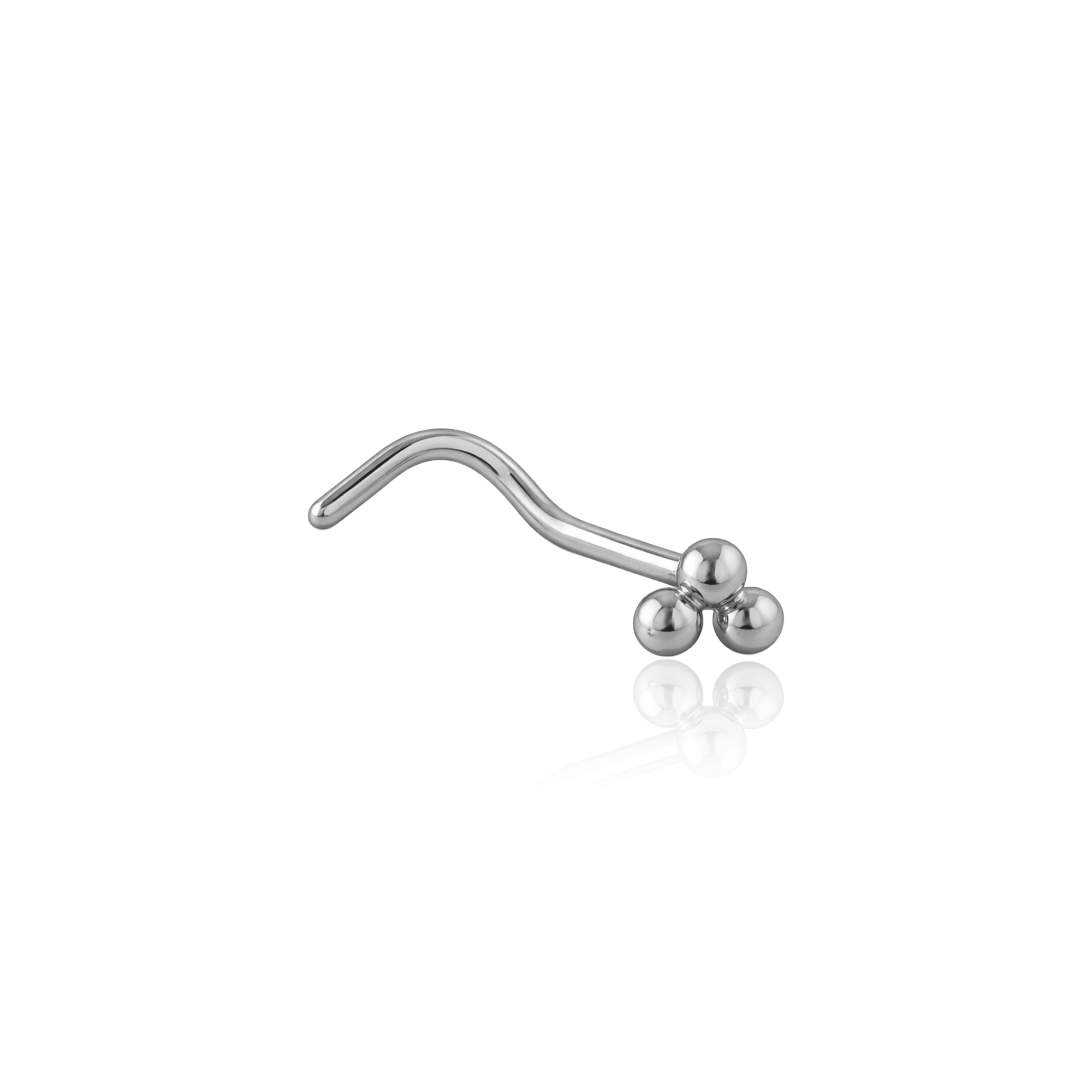 Surgical Steel Curved Trio Ball Nose Stud