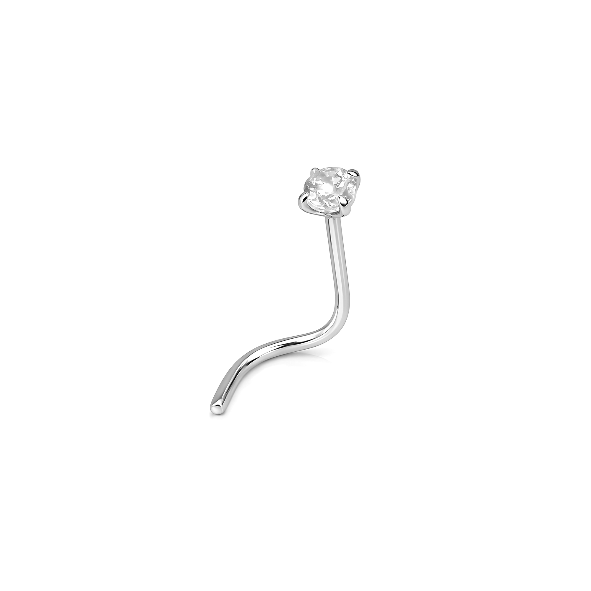 Surgical Steel Jewelled Prong Set Nose Stud1.5