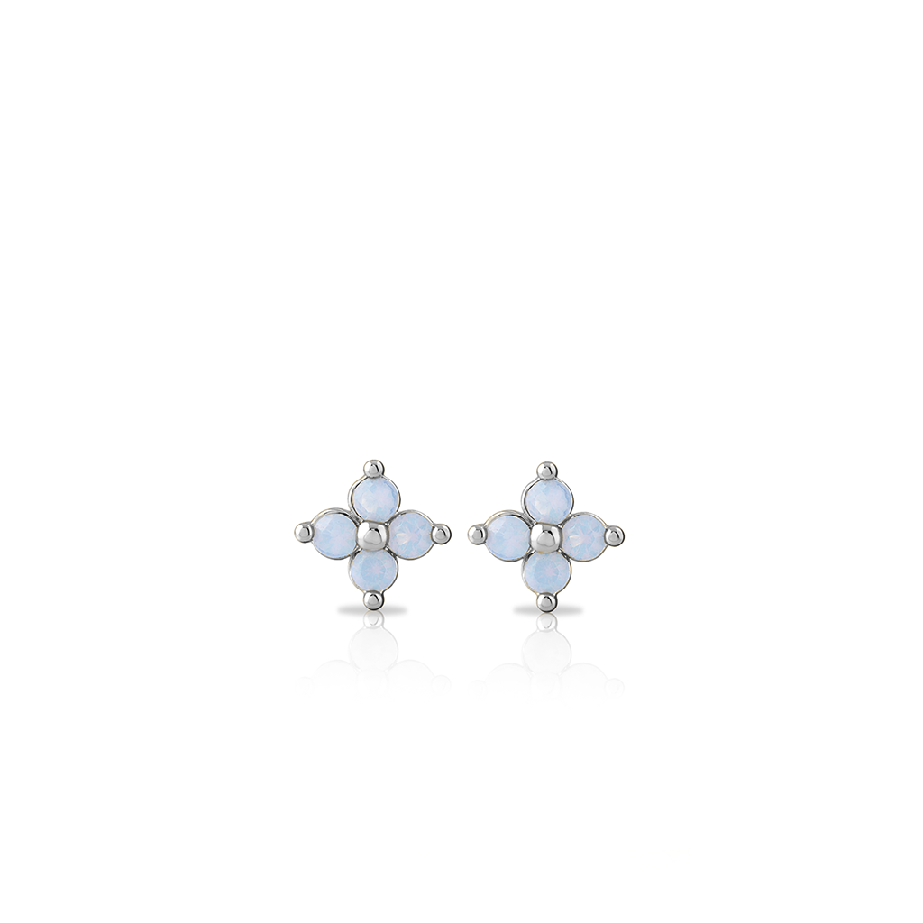 Surgical Steel Opal Petal Earrings - Pair