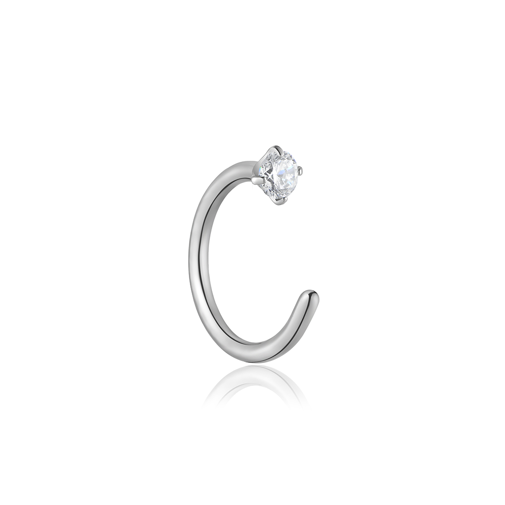 Titanium Open Ring With 2.6mm Crystal