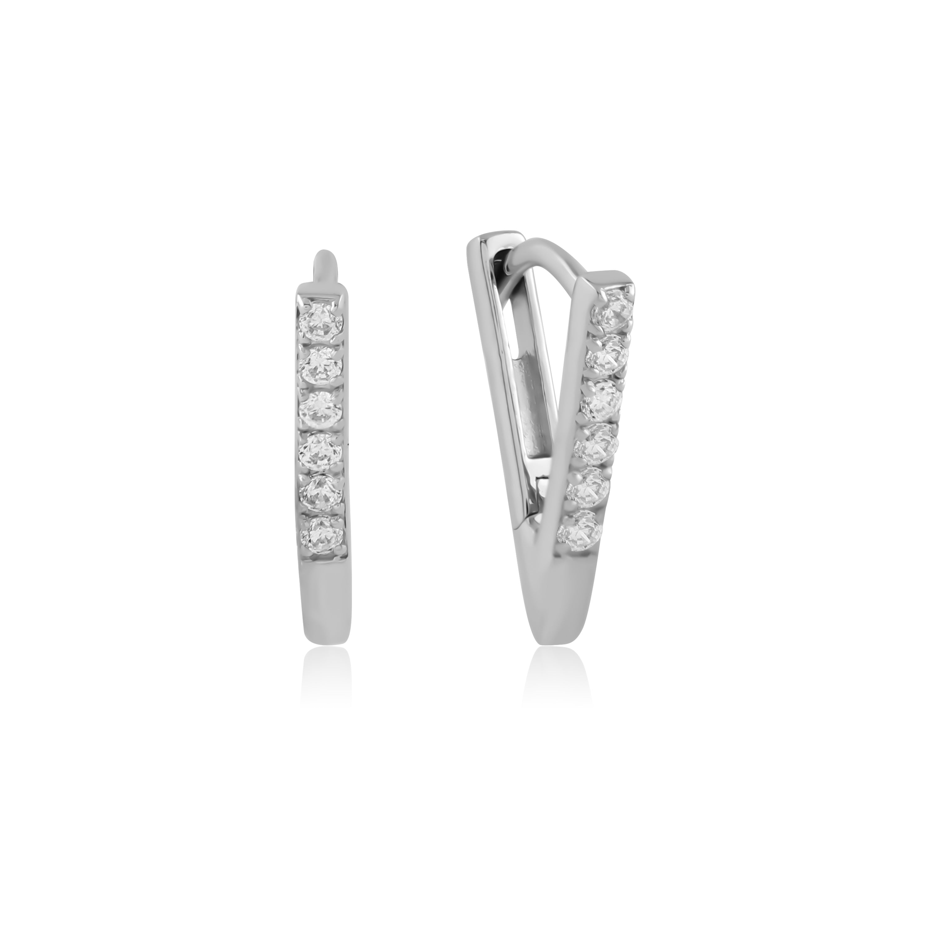 Crystal V - Sterling Silver Earrings