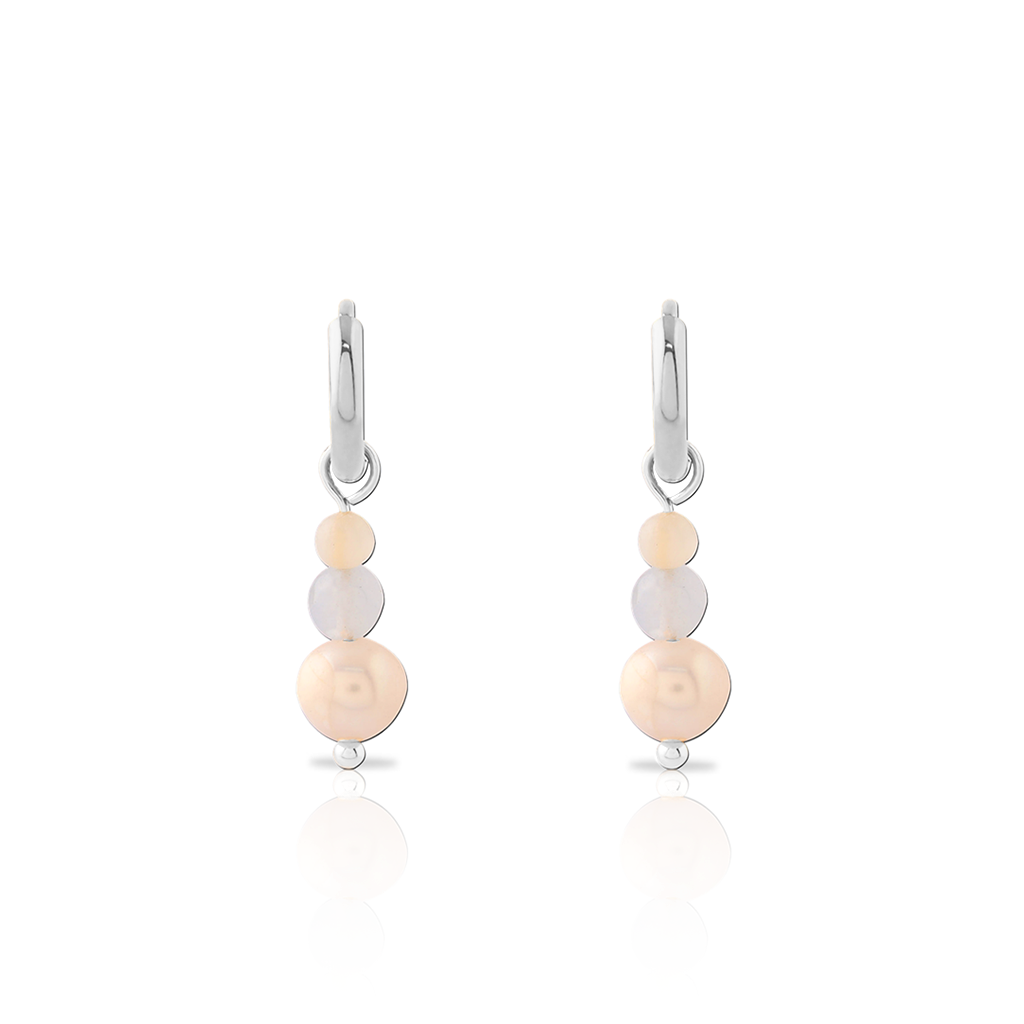 Surgical Steel Pearl Trio Earrings - Pair