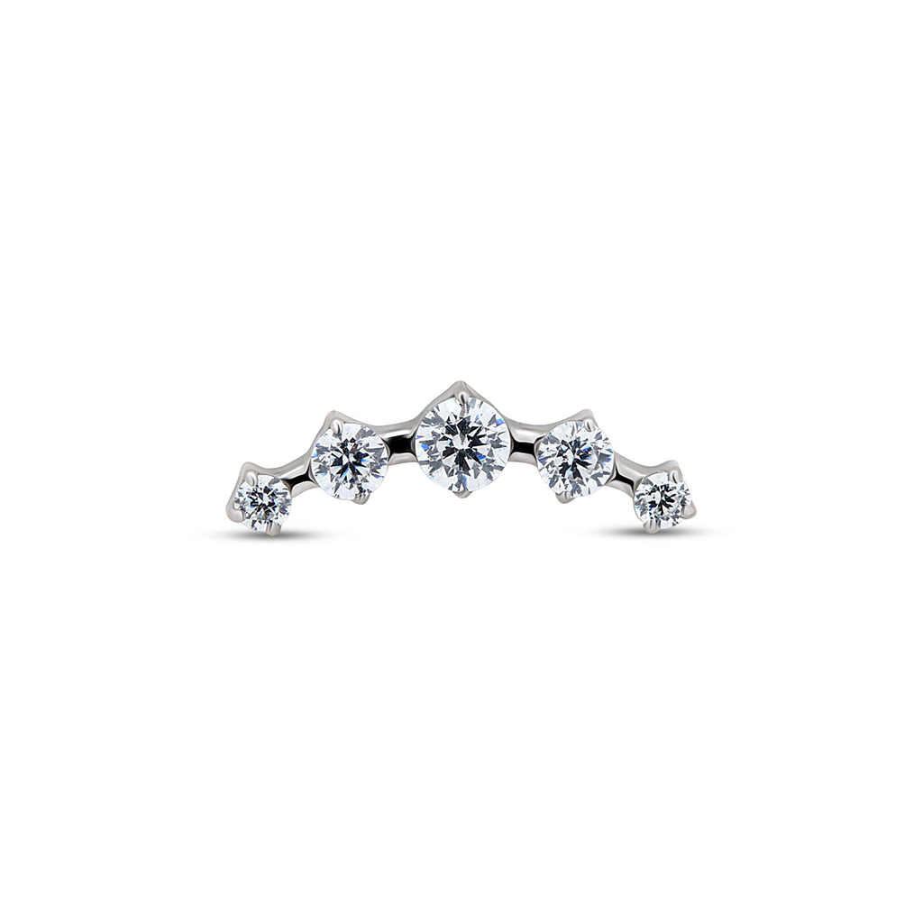 V-Platinum 5 Curved Tiara Flatback