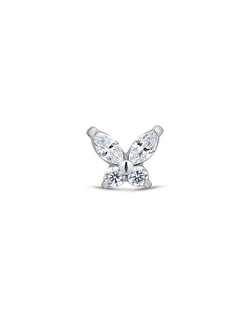 V-Platinum Crystal Butterfly Flatback
