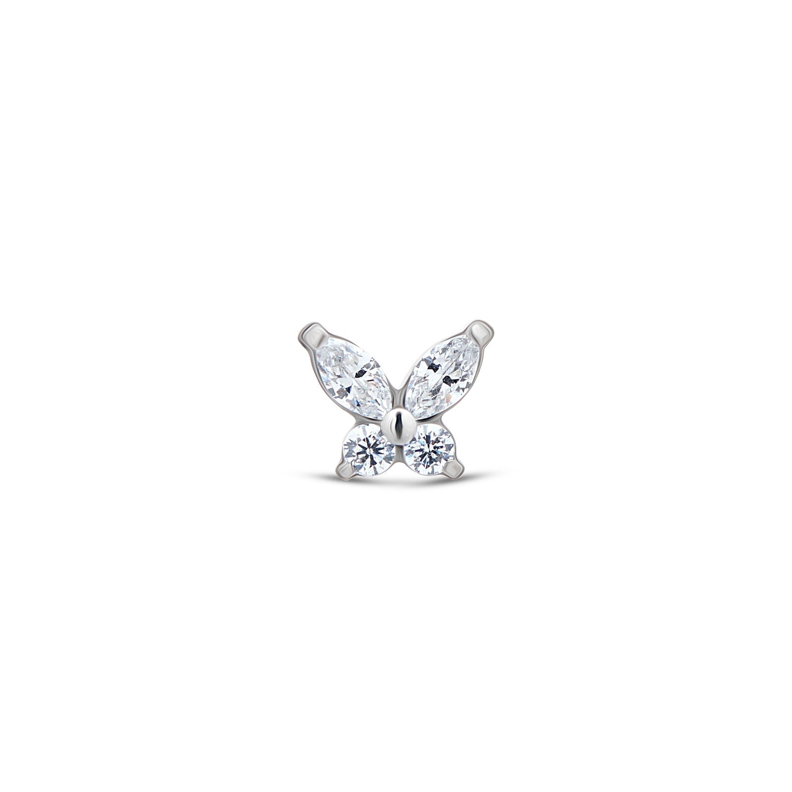 V-Platinum Crystal Butterfly Flatback