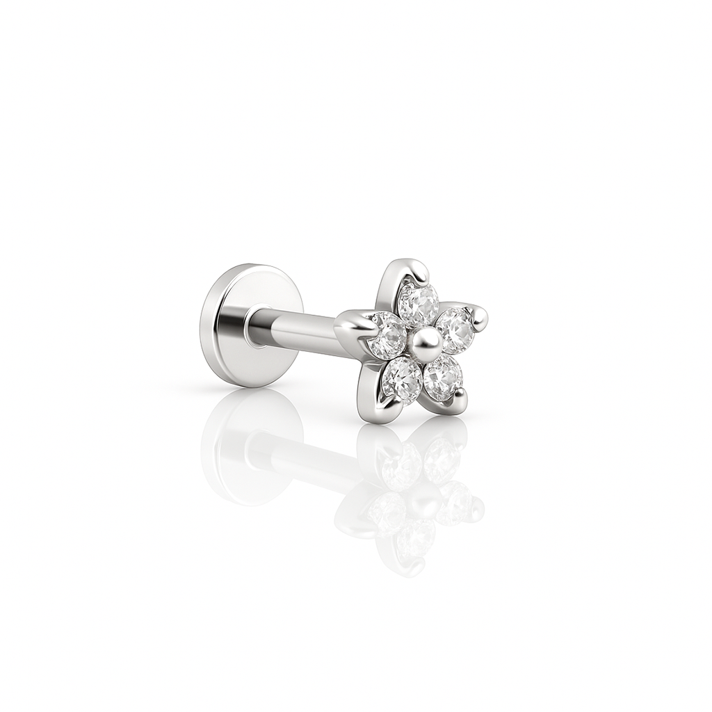 V-Platinum Flower Flatback