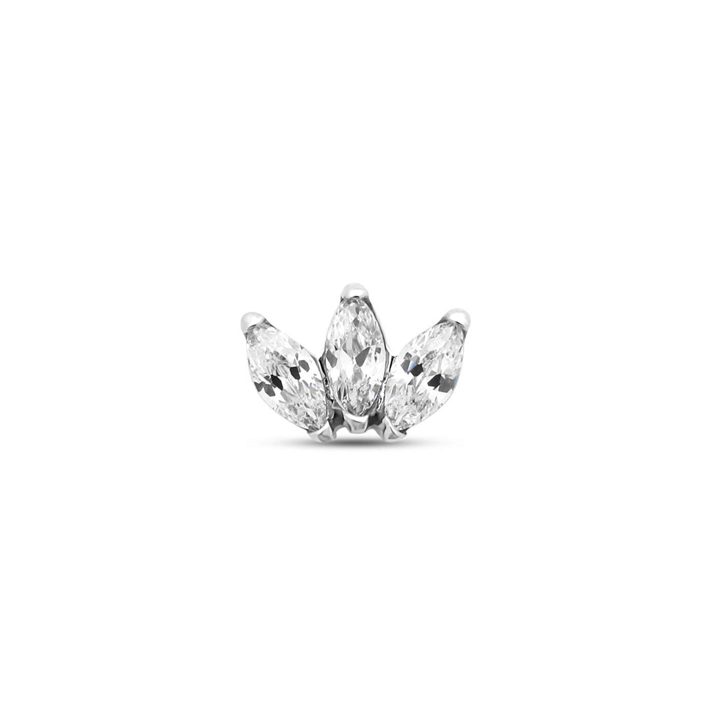 V-Platinum Marquise Flatback