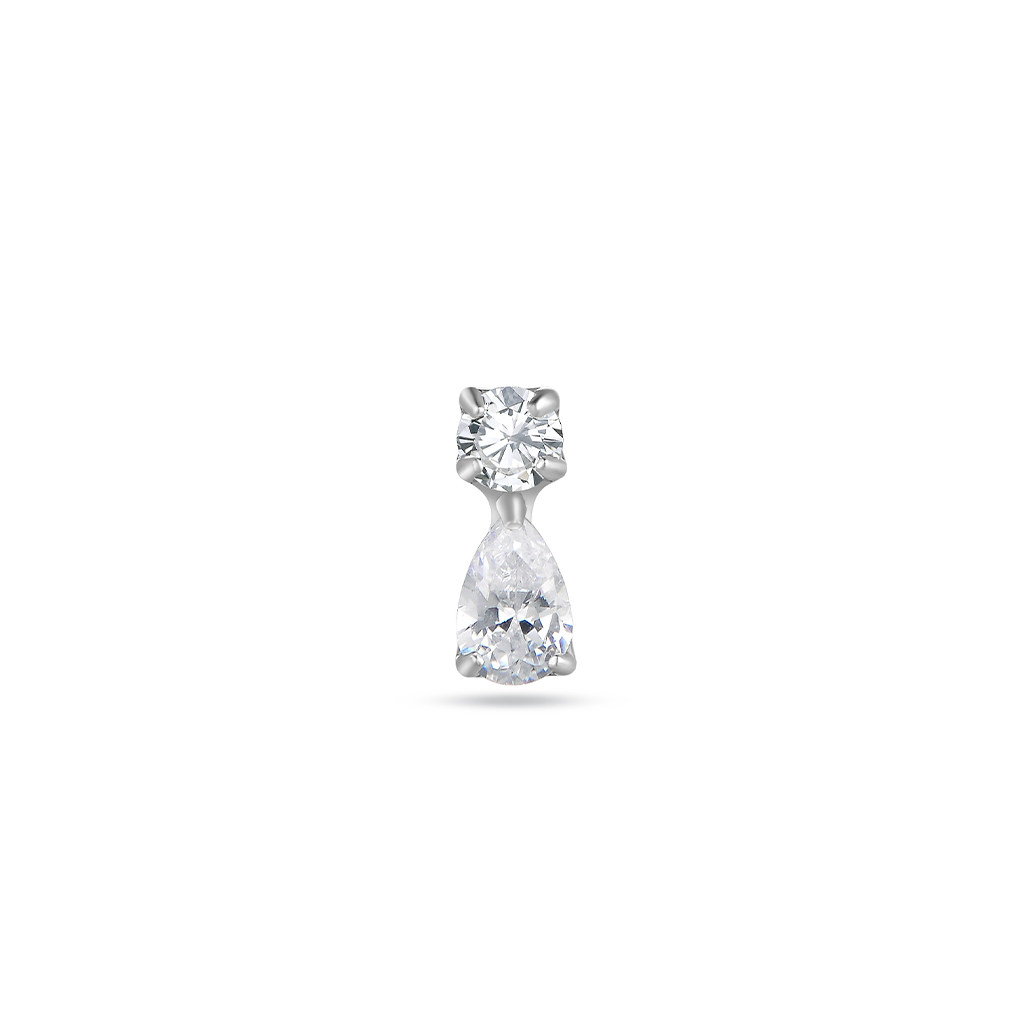 V-Platinum Round Drop Flatback