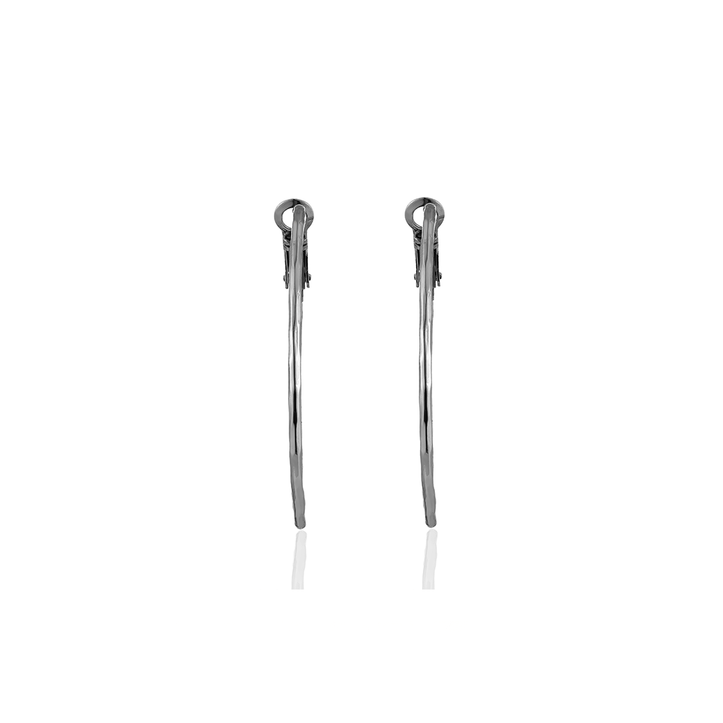 V-Platinum Earrings - Hoop