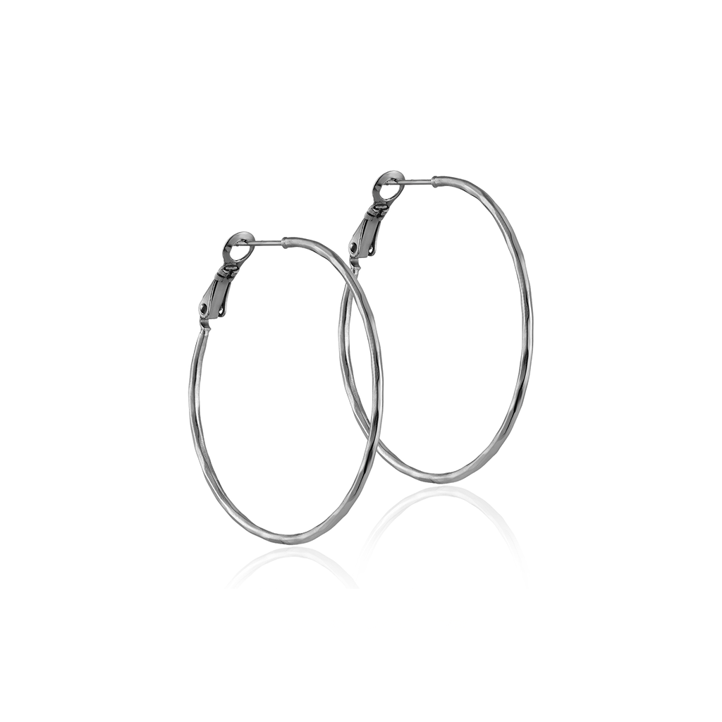 V-Platinum Earrings - Hoop