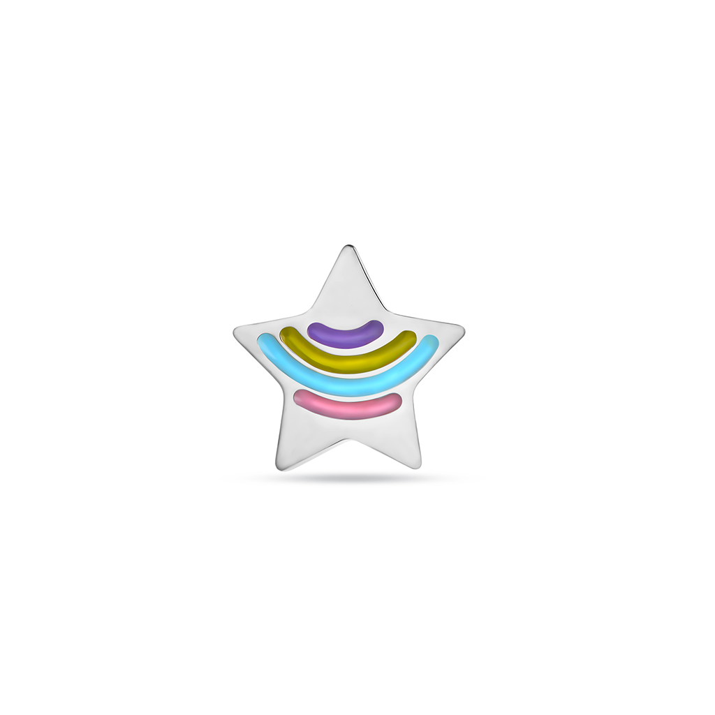 Rainbow Star Enamel Flatback