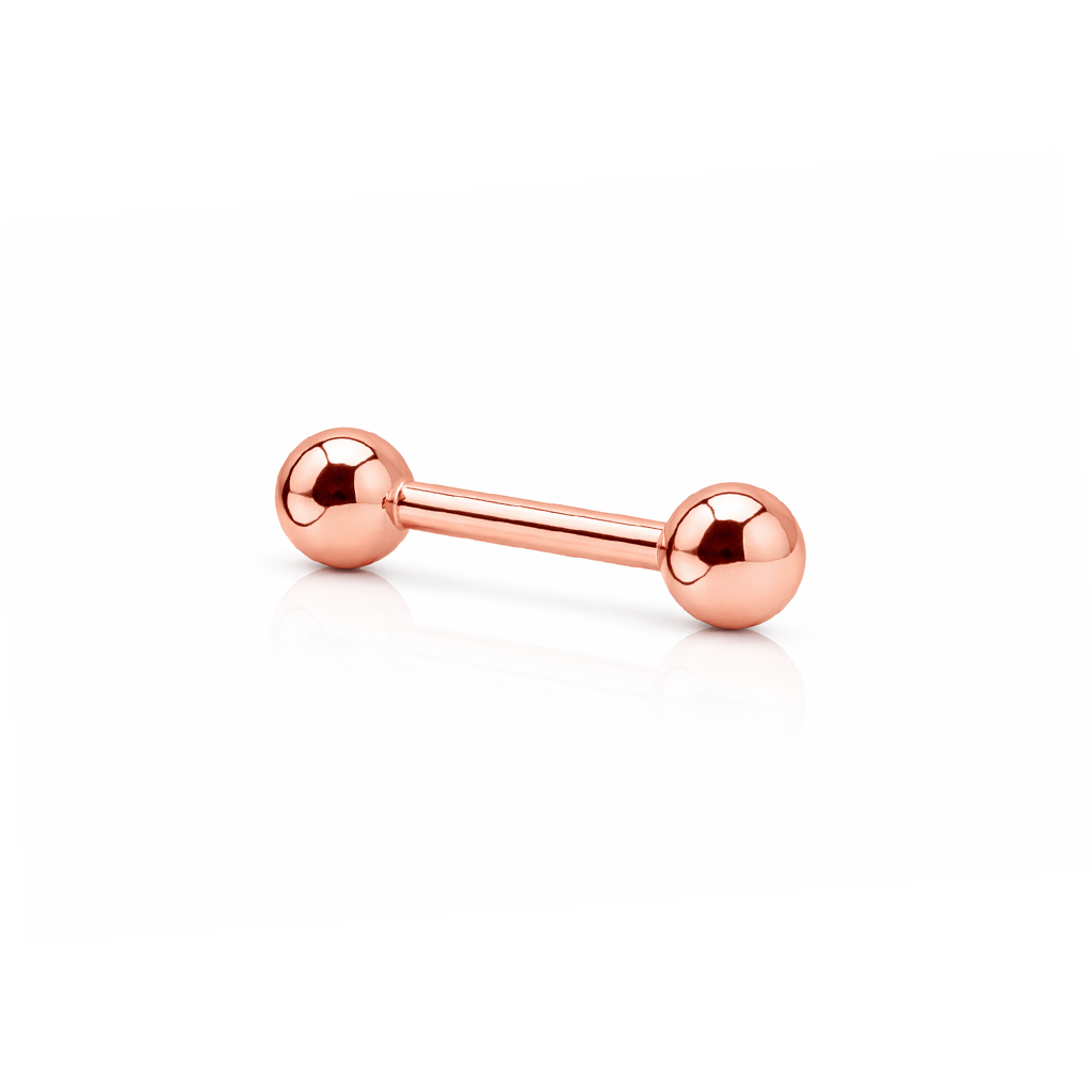 Rose Gold External Thread Straight Barbell