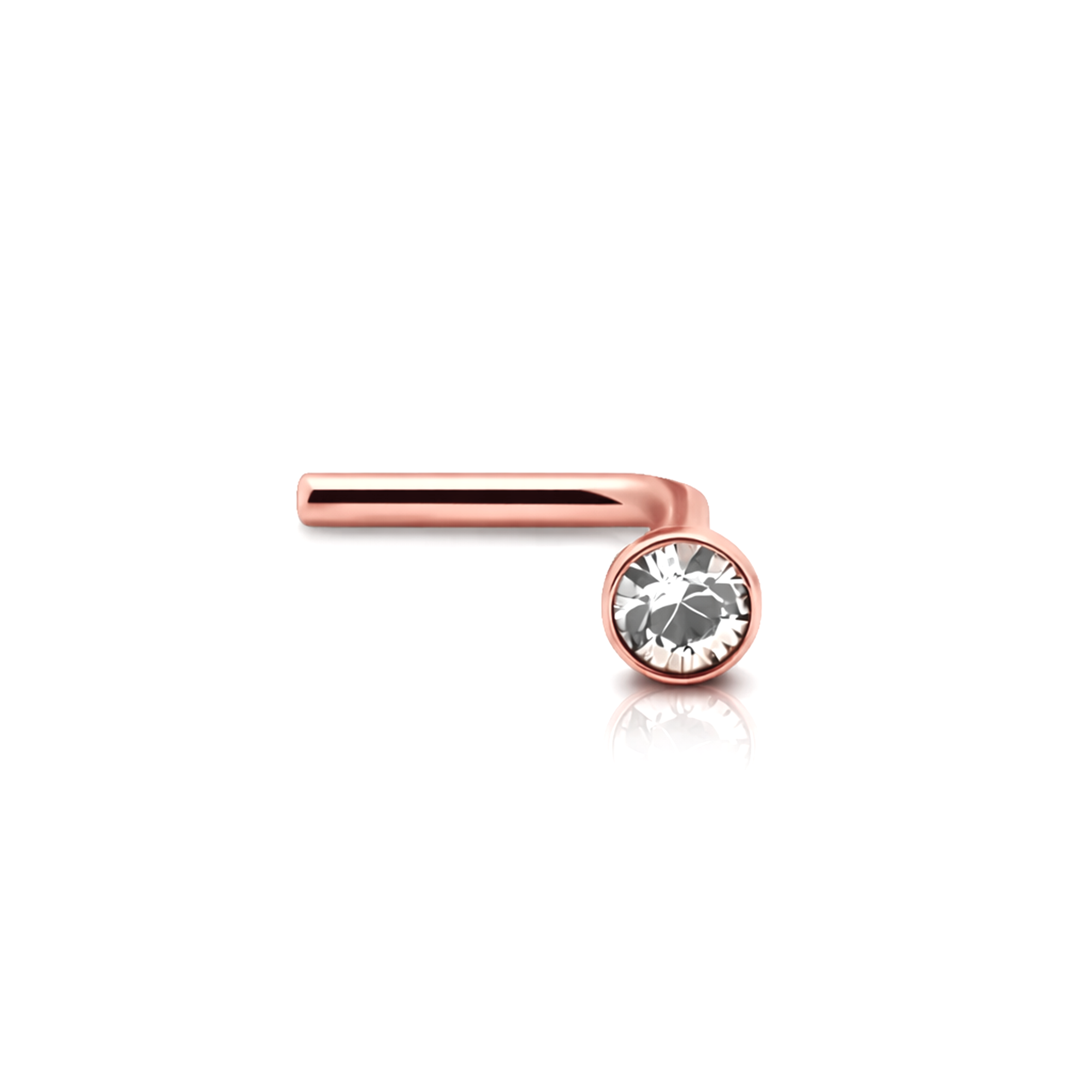 Rose Gold Jewelled Nose Stud