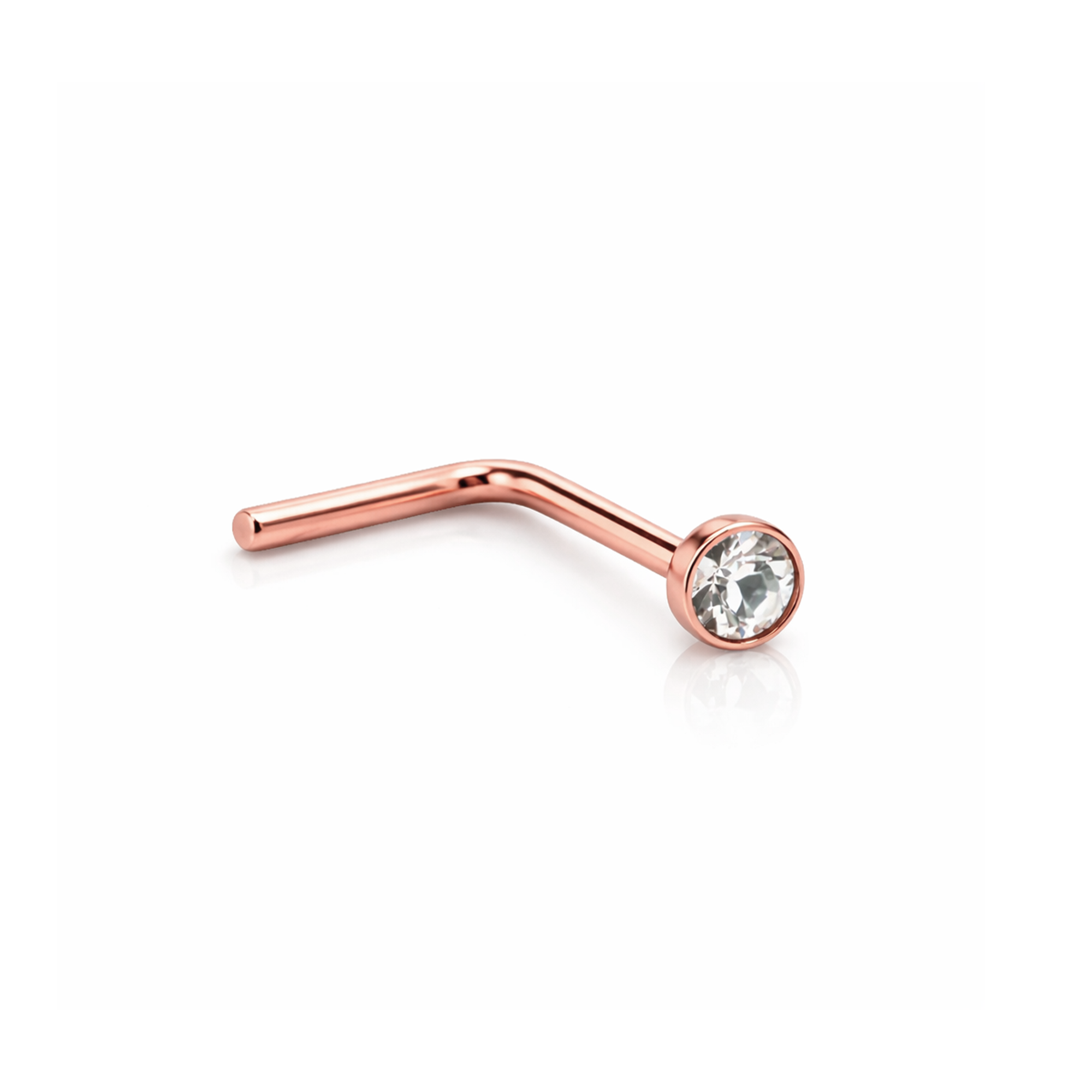 Rose Gold Jewelled Nose Stud